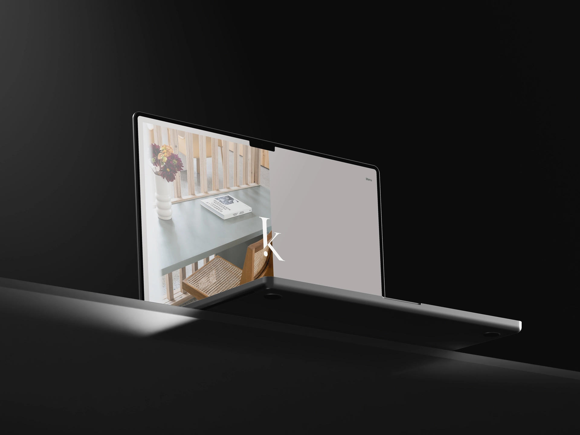 Website design interface presented on a widescreen layout